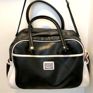 Lululemon Gym Yoga Bag faux leather Black White